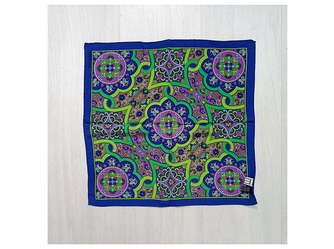 Gianni Versace mehrfarbiger blauer und lila Schal - Ansicht 7