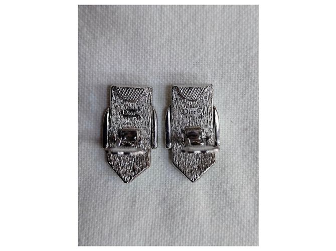 Pendientes Christian Dior Modelo Hebilla de Cinturón Plateados Plata - vista 4