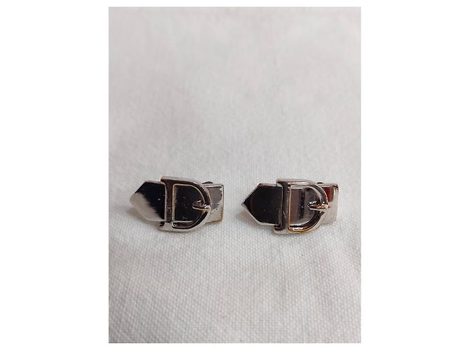 Pendientes Christian Dior Modelo Hebilla de Cinturón Plateados Plata - vista 5