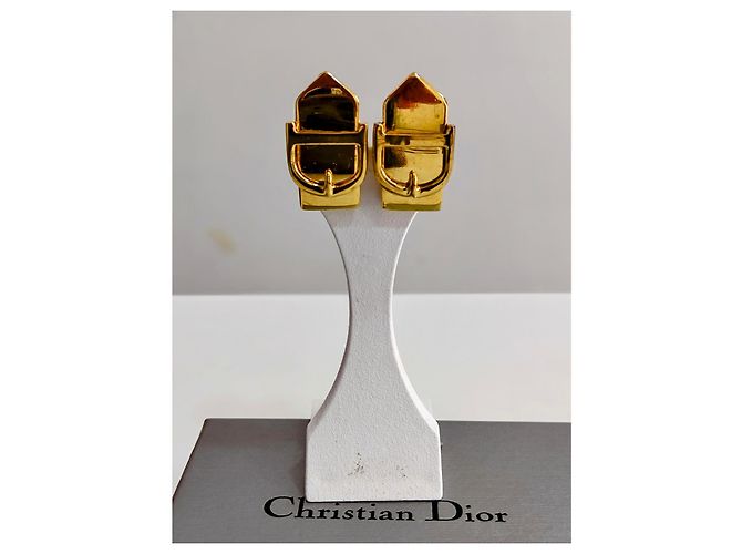Orecchini Christian Dior in metallo dorato D'oro - vista 2