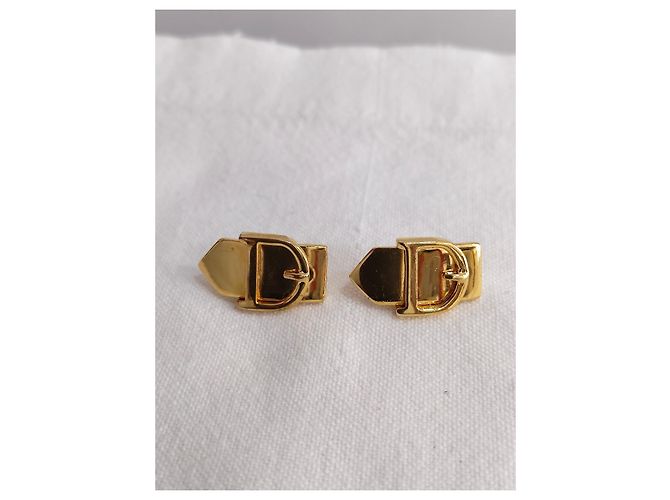 Orecchini Christian Dior in metallo dorato D'oro - vista 3