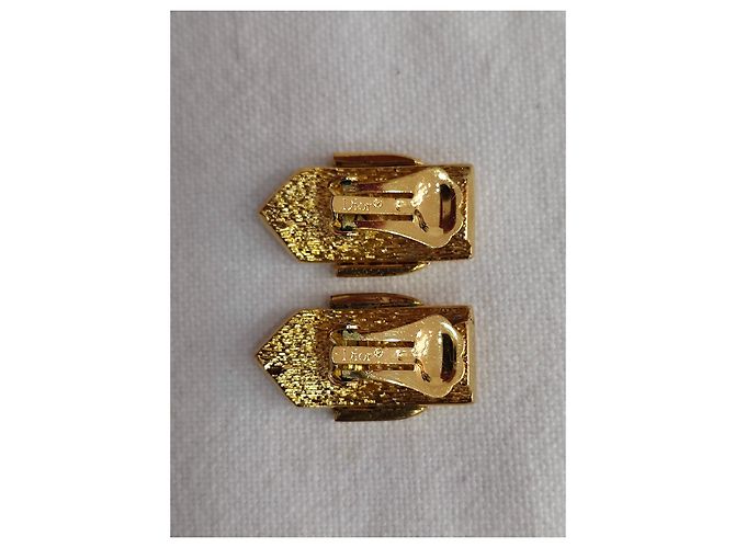 Orecchini Christian Dior in metallo dorato D'oro - vista 5