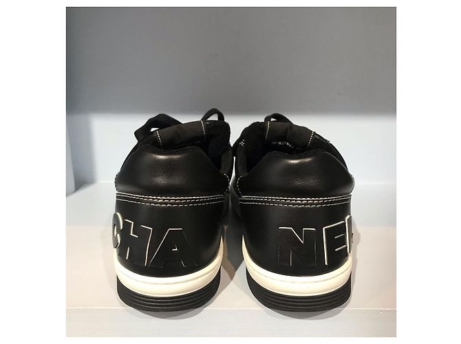 Baskets CHANEL T.EU 45 Cuir Noir - vue 4