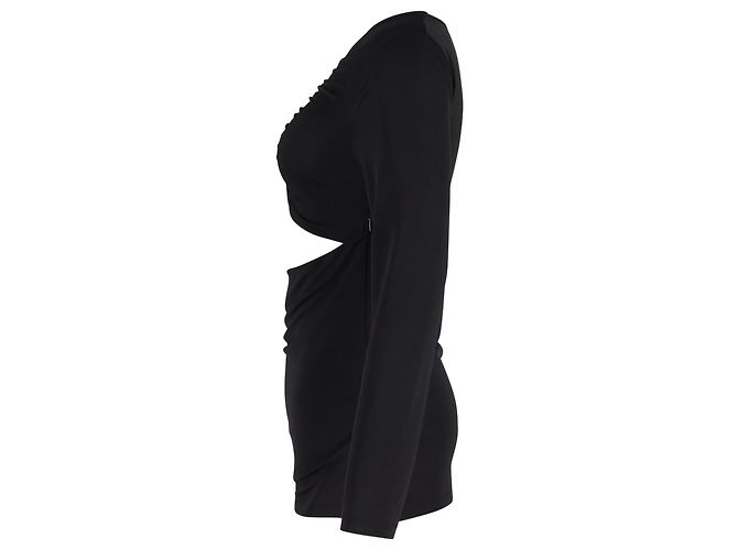 Victoria Beckham Gerüschtes Stretch-Top mit Cut-outs aus schwarzer Baumwolle - Ansicht 2