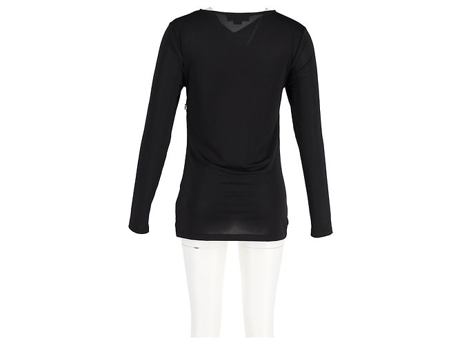 Victoria Beckham Gerüschtes Stretch-Top mit Cut-outs aus schwarzer Baumwolle - Ansicht 6