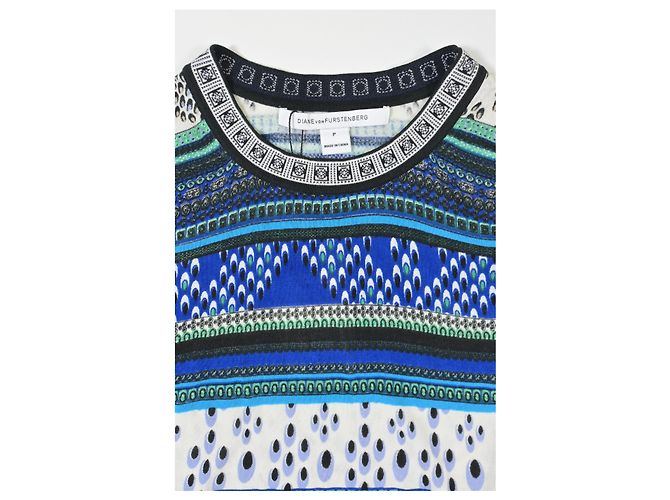 Diane Von Furstenberg – Ärmelloses Stricktop aus blauer Baumwolle - Ansicht 10