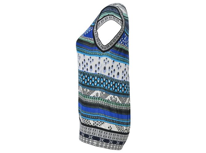 Diane Von Furstenberg – Ärmelloses Stricktop aus blauer Baumwolle - Ansicht 2