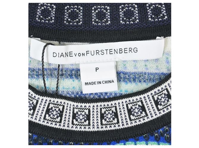 Diane Von Furstenberg – Ärmelloses Stricktop aus blauer Baumwolle - Ansicht 4