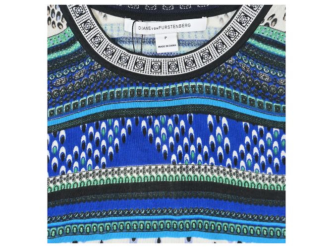 Diane Von Furstenberg – Ärmelloses Stricktop aus blauer Baumwolle - Ansicht 5