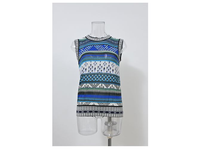 Diane Von Furstenberg – Ärmelloses Stricktop aus blauer Baumwolle - Ansicht 6