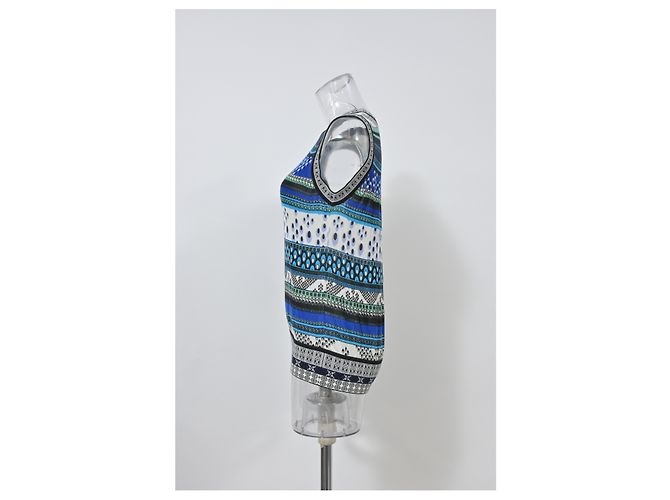 Diane Von Furstenberg – Ärmelloses Stricktop aus blauer Baumwolle - Ansicht 7