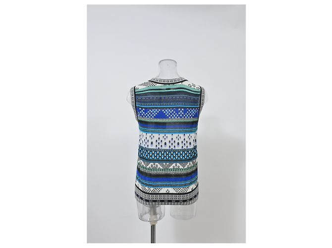 Diane Von Furstenberg – Ärmelloses Stricktop aus blauer Baumwolle - Ansicht 8