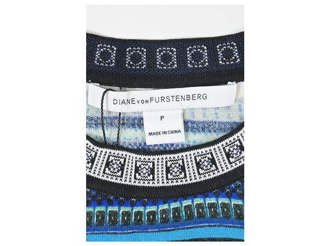 Diane Von Furstenberg – Ärmelloses Stricktop aus blauer Baumwolle - Ansicht 9