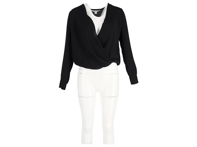 Diane Von Furstenberg Surpliced Top aus schwarzem Polyester - Ansicht 4