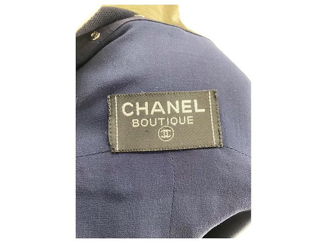 Vestido Chanel T.FR 40 de seda Azul marino - vista 7
