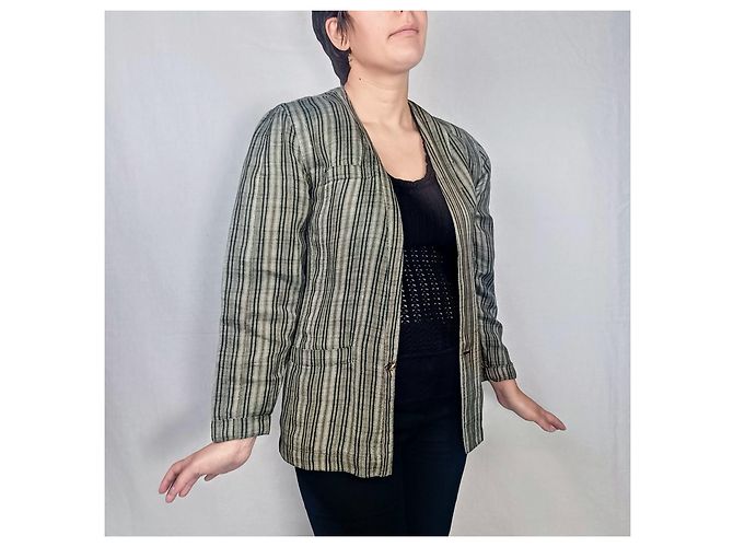 Vintage 80s Gianni Versace linen blazer Green ref.1419126 - Joli