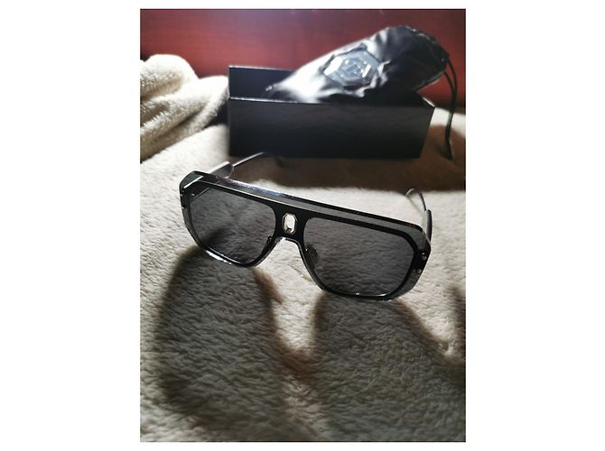 Occhiali da sole Philipp Plein neri in metallo uomo Nero - vista 2
