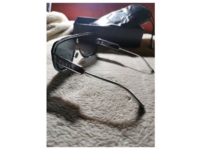 Occhiali da sole Philipp Plein neri in metallo uomo Nero - vista 3