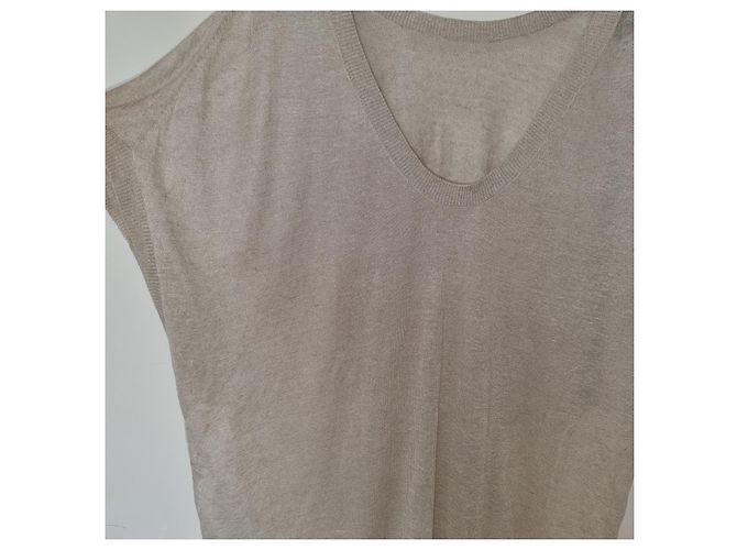 By Malene Birger Top de verano de lino ultra ligero MALENE BIRGER oversize M Beige - vista 3