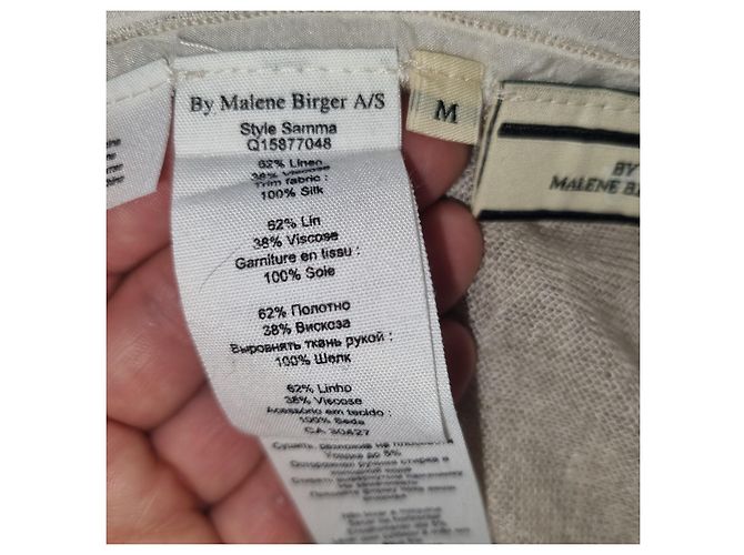 By Malene Birger Top de verano de lino ultra ligero MALENE BIRGER oversize M Beige - vista 6
