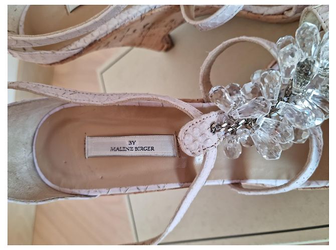 By Malene Birger Sandali in pelle esotica MALENE BIRGER viola pastello 39 + scatola Porpora - vista 6