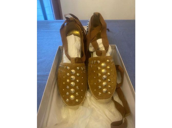 Jimmy Choo Espadrilles Leder Hellbraun 37 - Ansicht 2