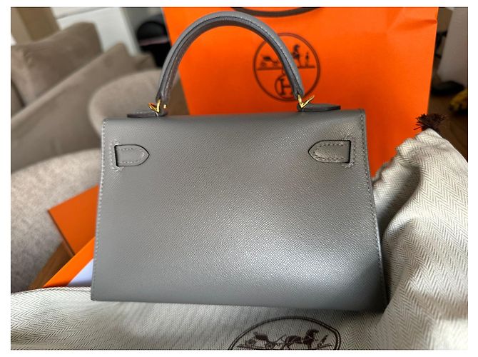 Hermès Kelly II Sellier Mini Grigio in Pelle - vista 2