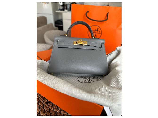 Hermès Kelly II Sellier Mini Grigio in Pelle - vista 5