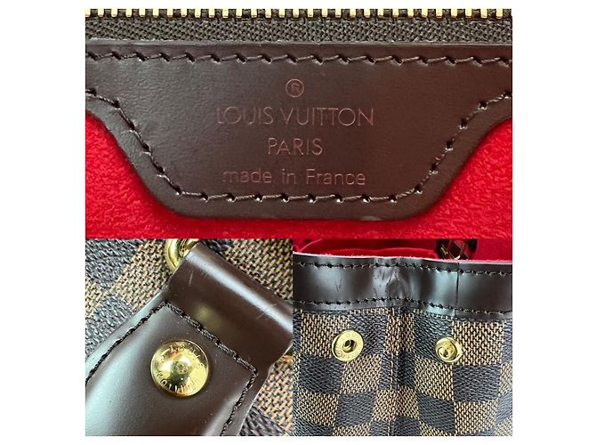 Organizer Bolso tote de lona Louis Vuitton Hampstead PM Damier Ebene Castaño - vista 3