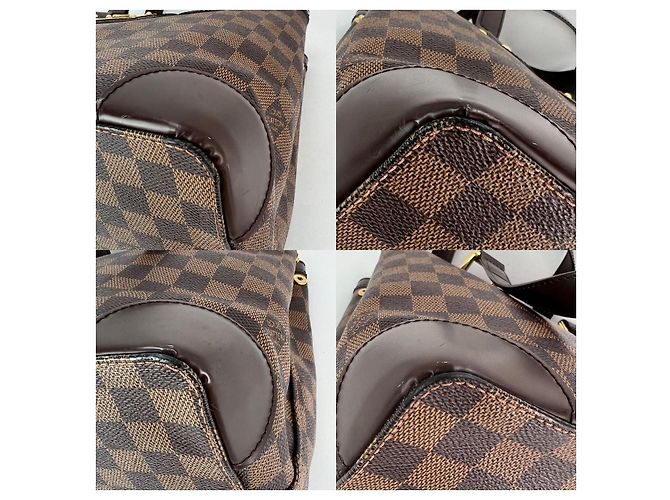 Organizer Bolso tote de lona Louis Vuitton Hampstead PM Damier Ebene Castaño - vista 4