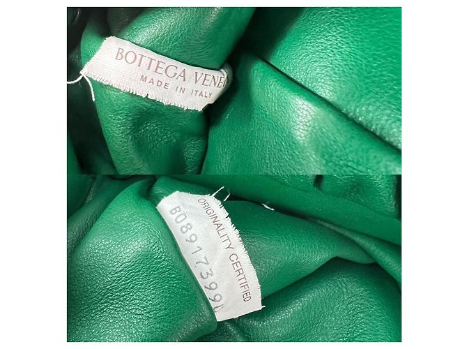 Pochette in pelle verde con catena Bottega Veneta - vista 3
