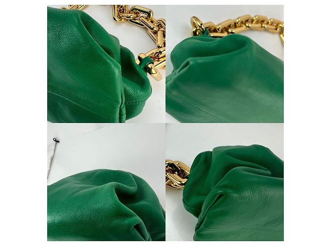 Pochette in pelle verde con catena Bottega Veneta - vista 4