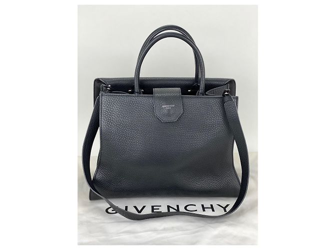 Borsa a mano Givenchy Obsedia media in pelle di vitello nera martellata Nero - vista 2