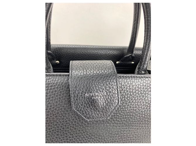 Borsa a mano Givenchy Obsedia media in pelle di vitello nera martellata Nero - vista 3