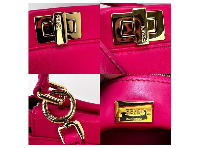 Fendi Mini Peekaboo rosa Leder Schultertasche Pink - Ansicht 4