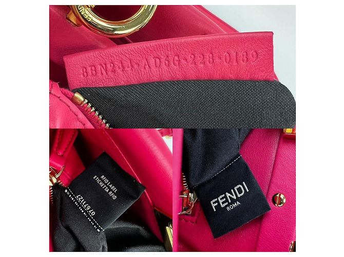 Fendi Mini Peekaboo rosa Leder Schultertasche Pink - Ansicht 5