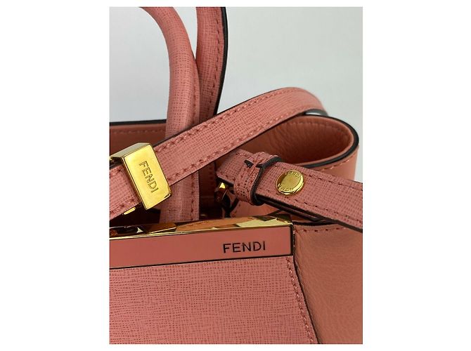 Borsa a spalla Fendi Vitello Elite Flamingo Petite 2Jours Ecstasy Rosa - vista 3