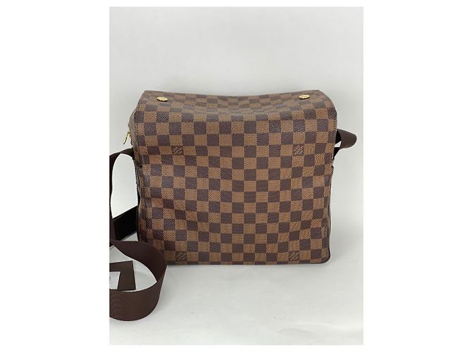 Borsa a tracolla da uomo Louis Vuitton in tela Damier Ebene Naviglio Marrone - vista 2
