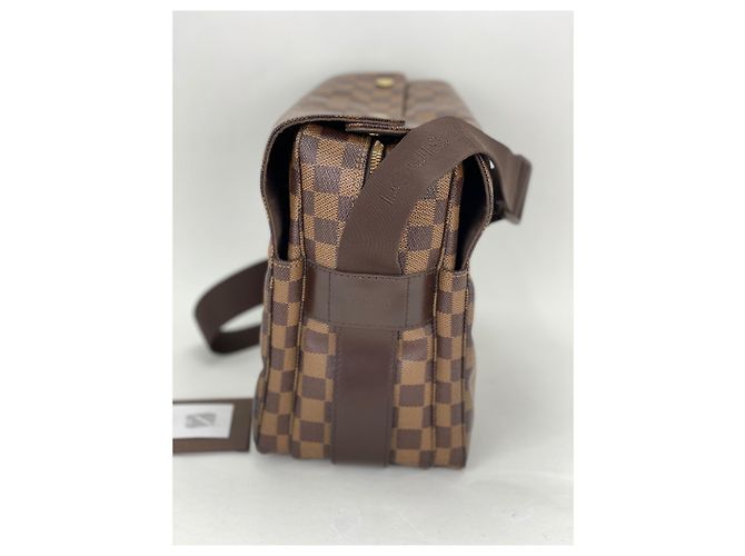 Borsa a tracolla da uomo Louis Vuitton in tela Damier Ebene Naviglio Marrone - vista 4