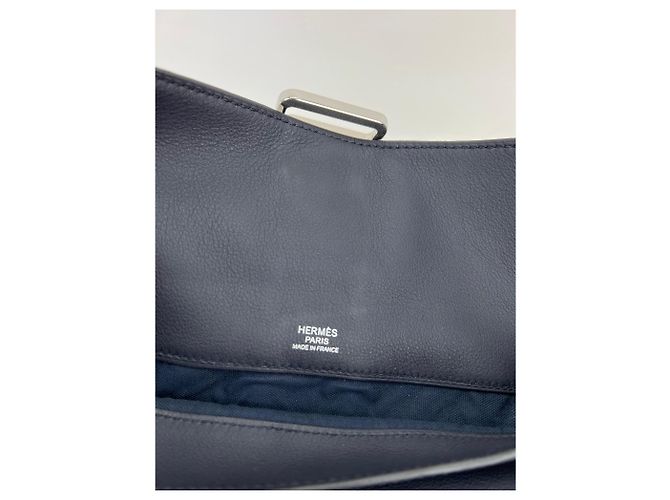 Hermès Pouch Messenger Cityslide di Hermes in pelle Evercolor blu indaco - vista 5