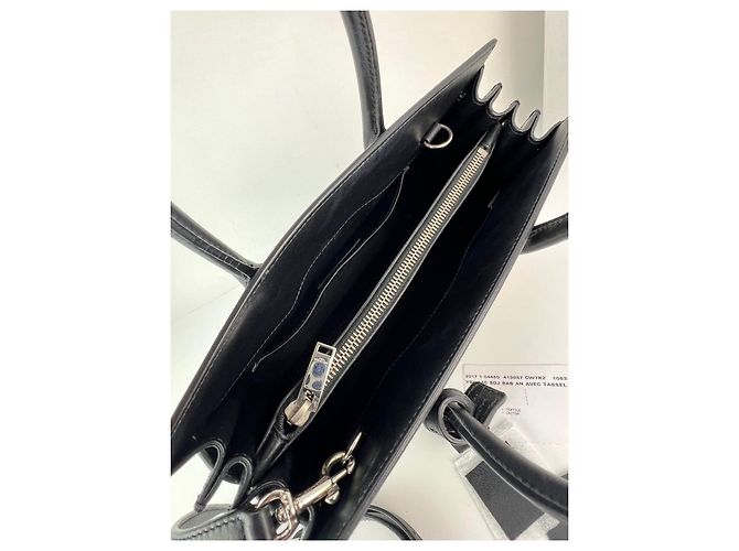 Saint Laurent Sac De Jour Bolso de hombro de cuero negro para bebé con parches adornados - vista 4
