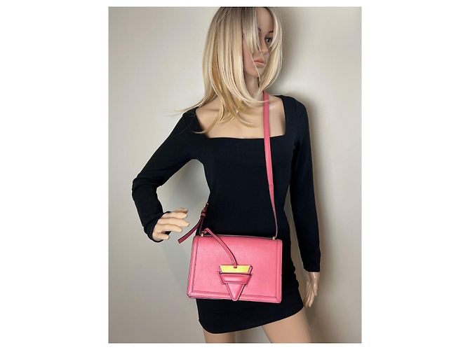 Borsa a tracolla media Loewe Barcelona in pelle rosa - vista 6