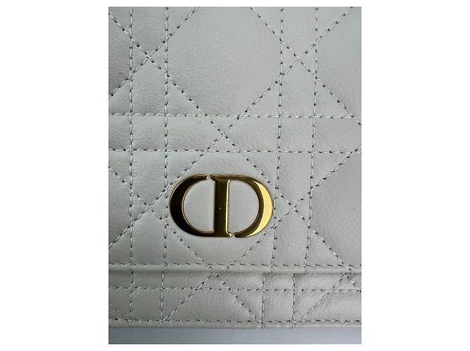 Clutch in pelle bianca Caro Cannage Christian Dior - vista 6