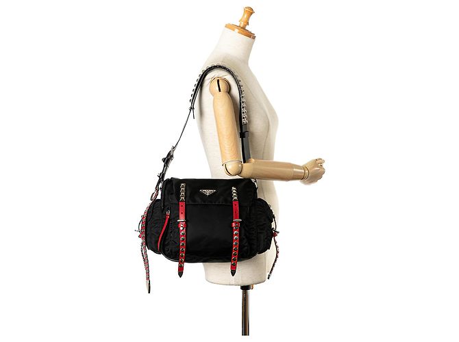 Prada Crossbody Tessuto Elektra Preto - vista 10