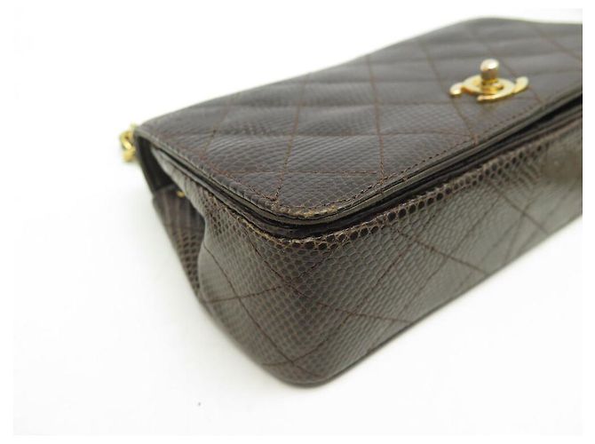 VINTAGE CHANEL ZEITLOSE HANDTASCHE BRAUNE EIDECHSENLEDER-CROSBODY-EIDECHSTASCHE - Ansicht 15