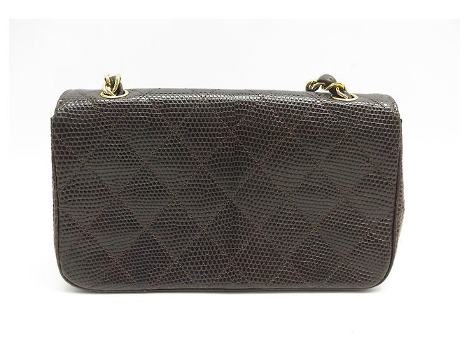 VINTAGE CHANEL ZEITLOSE HANDTASCHE BRAUNE EIDECHSENLEDER-CROSBODY-EIDECHSTASCHE - Ansicht 2