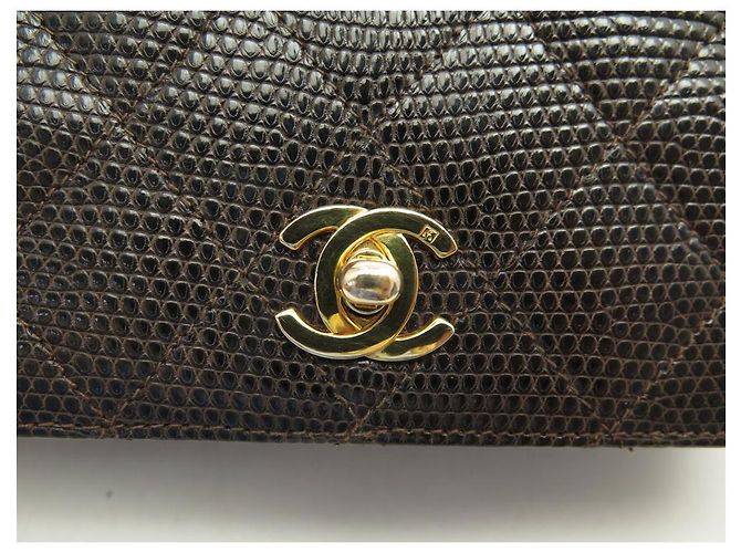 VINTAGE CHANEL ZEITLOSE HANDTASCHE BRAUNE EIDECHSENLEDER-CROSBODY-EIDECHSTASCHE - Ansicht 6