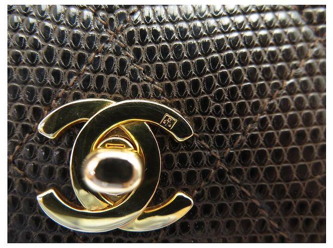 VINTAGE CHANEL ZEITLOSE HANDTASCHE BRAUNE EIDECHSENLEDER-CROSBODY-EIDECHSTASCHE - Ansicht 7