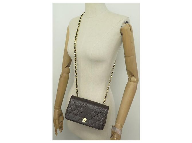 VINTAGE CHANEL ZEITLOSE HANDTASCHE BRAUNE EIDECHSENLEDER-CROSBODY-EIDECHSTASCHE - Ansicht 8