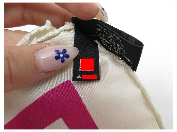 NUOVA SCIARPA DA SPIAGGIA CHANEL LOGO CC COCO CAMBON SCIARPA IN SETA BIANCO ROSA BLU - vista 10